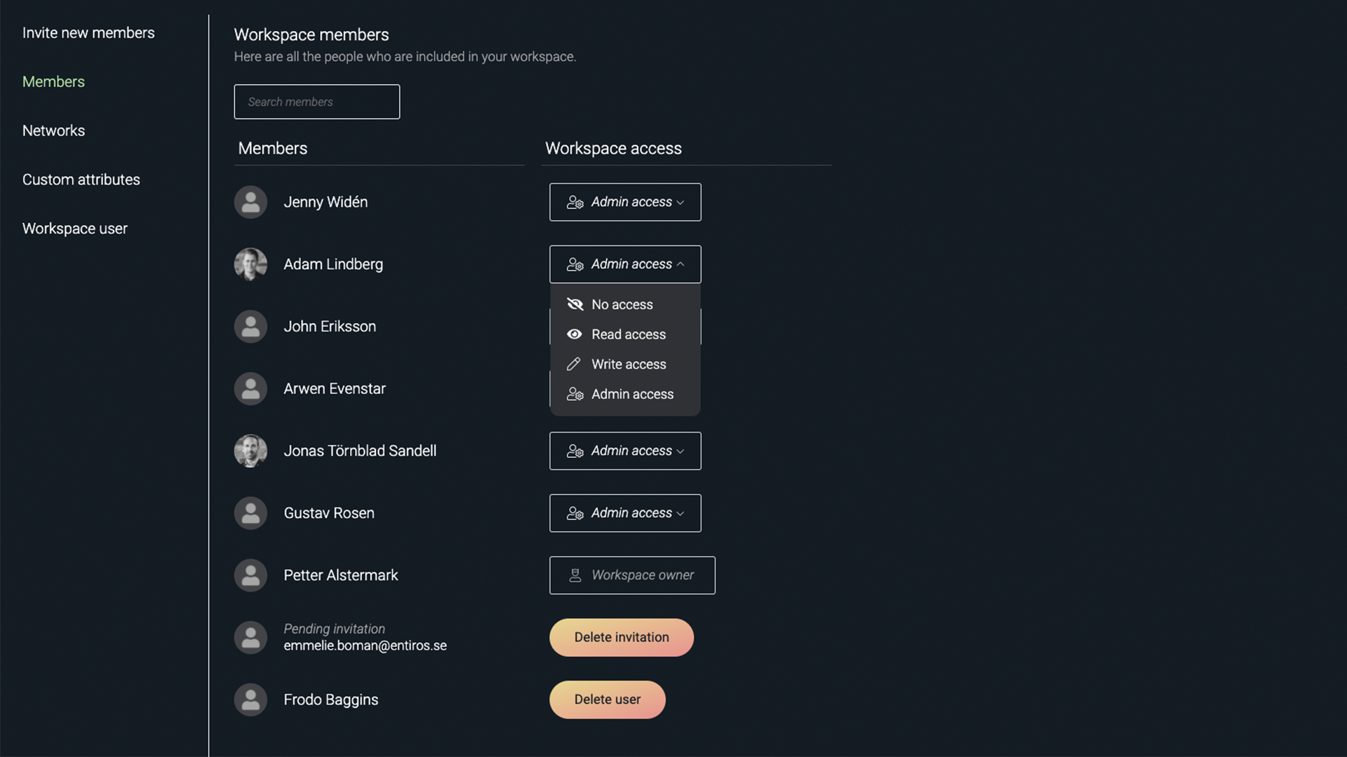 Starlify User Permission Management on Networks